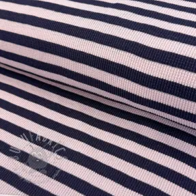 Jersey WAFFLE YARN DYED Stripes navy lilac