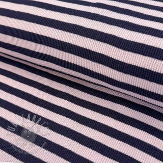 Jersey WAFFLE YARN DYED Stripes navy lilac