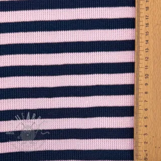 Jersey WAFFLE YARN DYED Stripes navy lilac
