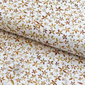 Muślin double gauze Flowers Tanja white digital print