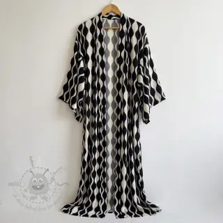 Wiskoza ECOVERO Abstract black ecru