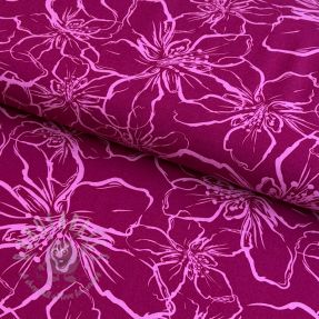 Wiskoza ECOVERO Flowers fuchsia