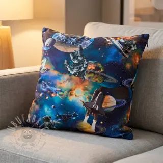 Bawełniana tkanina Space navy digital print