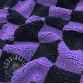 Tkanina płaszczowa TEDDY JACQUARD Checks purple