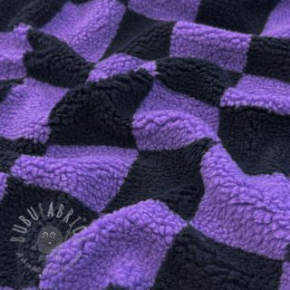 Tkanina płaszczowa TEDDY JACQUARD Checks purple