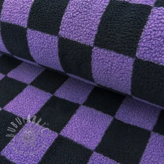 Tkanina płaszczowa TEDDY JACQUARD Checks purple
