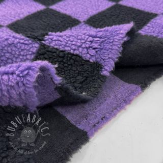 Tkanina płaszczowa TEDDY JACQUARD Checks purple