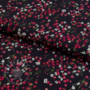 Wiskoza ECOVERO Floweria black digital print