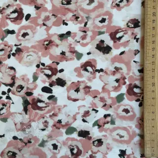 Wiskoza POPLIN STRETCH Flowers white digital print