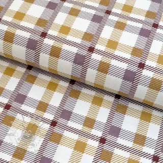 Bawełniana tkanina FLANNEL Checks and checks ochre