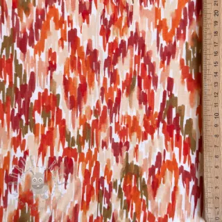 Wiskoza POPLIN STRETCH Stroke orange digital print