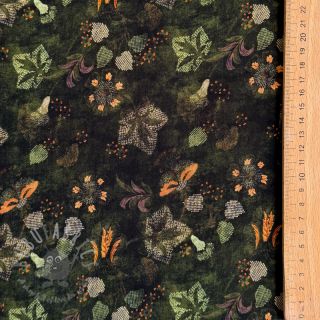 Wiskoza RAYON POPLIN Dark barrock design B