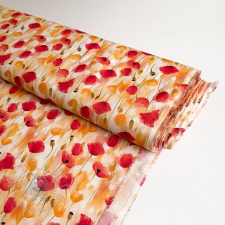 Wiskoza RAYON POPLIN Poppys design C