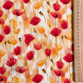 Wiskoza RAYON POPLIN Poppys design C