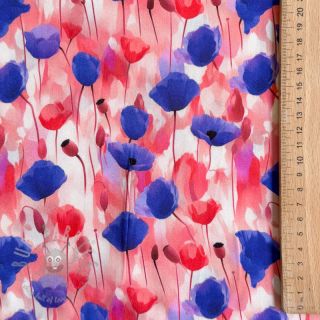 Wiskoza RAYON POPLIN Poppys design A
