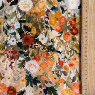 Wiskoza RAYON POPLIN Wild flowers design A