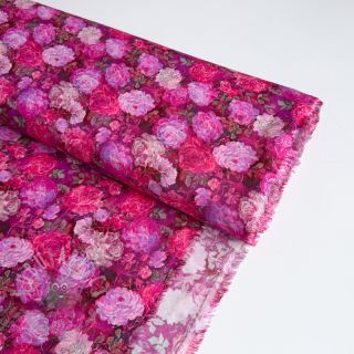 Wiskoza RAYON POPLIN Flower sea design A