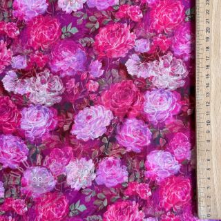 Wiskoza RAYON POPLIN Flower sea design A