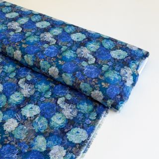 Wiskoza RAYON POPLIN Flower sea design B