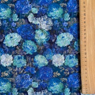 Wiskoza RAYON POPLIN Flower sea design B
