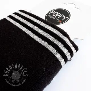 Ściągacz CUFFS LUREX 7 cm black silver
