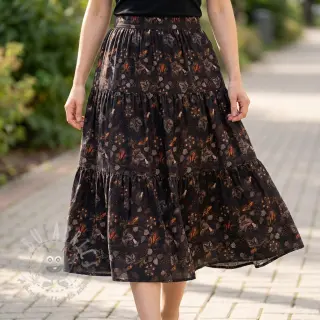 Wiskoza RAYON POPLIN Dark barrock design A