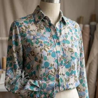 Wiskoza RAYON POPLIN Simplistic flowers design C