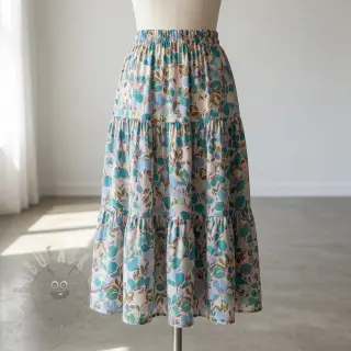 Wiskoza RAYON POPLIN Simplistic flowers design C