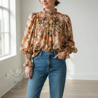 Wiskoza RAYON POPLIN Wild flowers design A