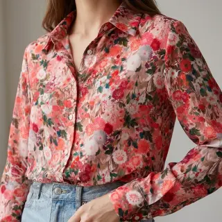 Wiskoza RAYON POPLIN Wild flowers design B