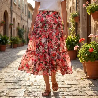 Wiskoza RAYON POPLIN Wild flowers design B