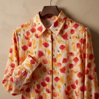 Wiskoza RAYON POPLIN Poppys design C