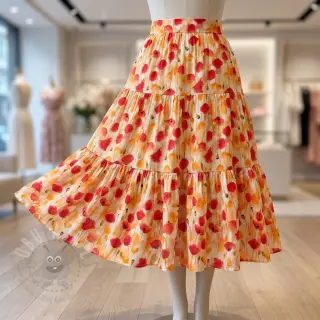 Wiskoza RAYON POPLIN Poppys design C