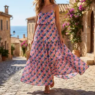 Wiskoza RAYON POPLIN Faded spots design A
