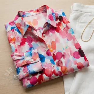 Wiskoza RAYON POPLIN Bouncy design F