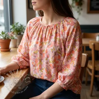 Wiskoza RAYON POPLIN Simplistic flowers design A