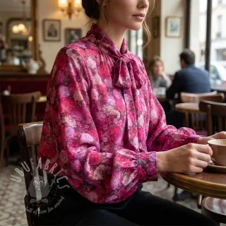 Wiskoza RAYON POPLIN Flower sea design A