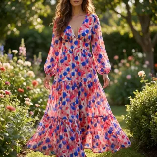 Wiskoza RAYON POPLIN Poppys design A