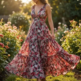 Wiskoza RAYON POPLIN Floral design C