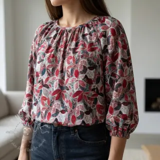 Wiskoza RAYON POPLIN Floral design C