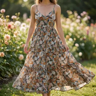 Wiskoza RAYON POPLIN Floral design E