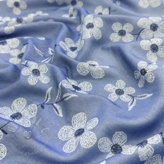Bawełniana tkanina JEANS Chambre LUXURY JACQUARD Flowers jeans