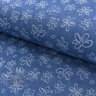 JEANS DENIM JACQUARD Flower dark jeans