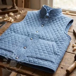 Pikowana tkanina JEANS blue