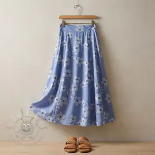 Bawełniana tkanina JEANS Chambre LUXURY JACQUARD Flowers jeans