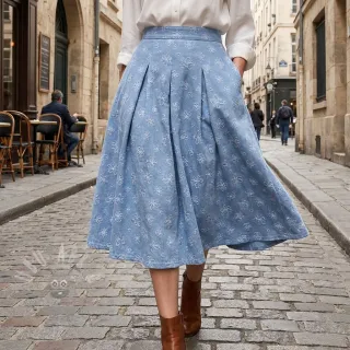 JEANS DENIM JACQUARD Flower light jeans