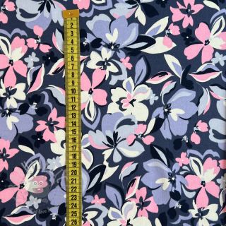 Dresówka Bright flowers design blue pink