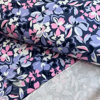 Dresówka Bright flowers design blue pink