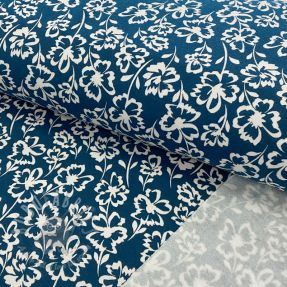 Dresówka drapana SOFT Imprint flowers petrol