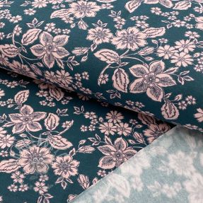 Dresówka drapana SOFT Flowers emerald